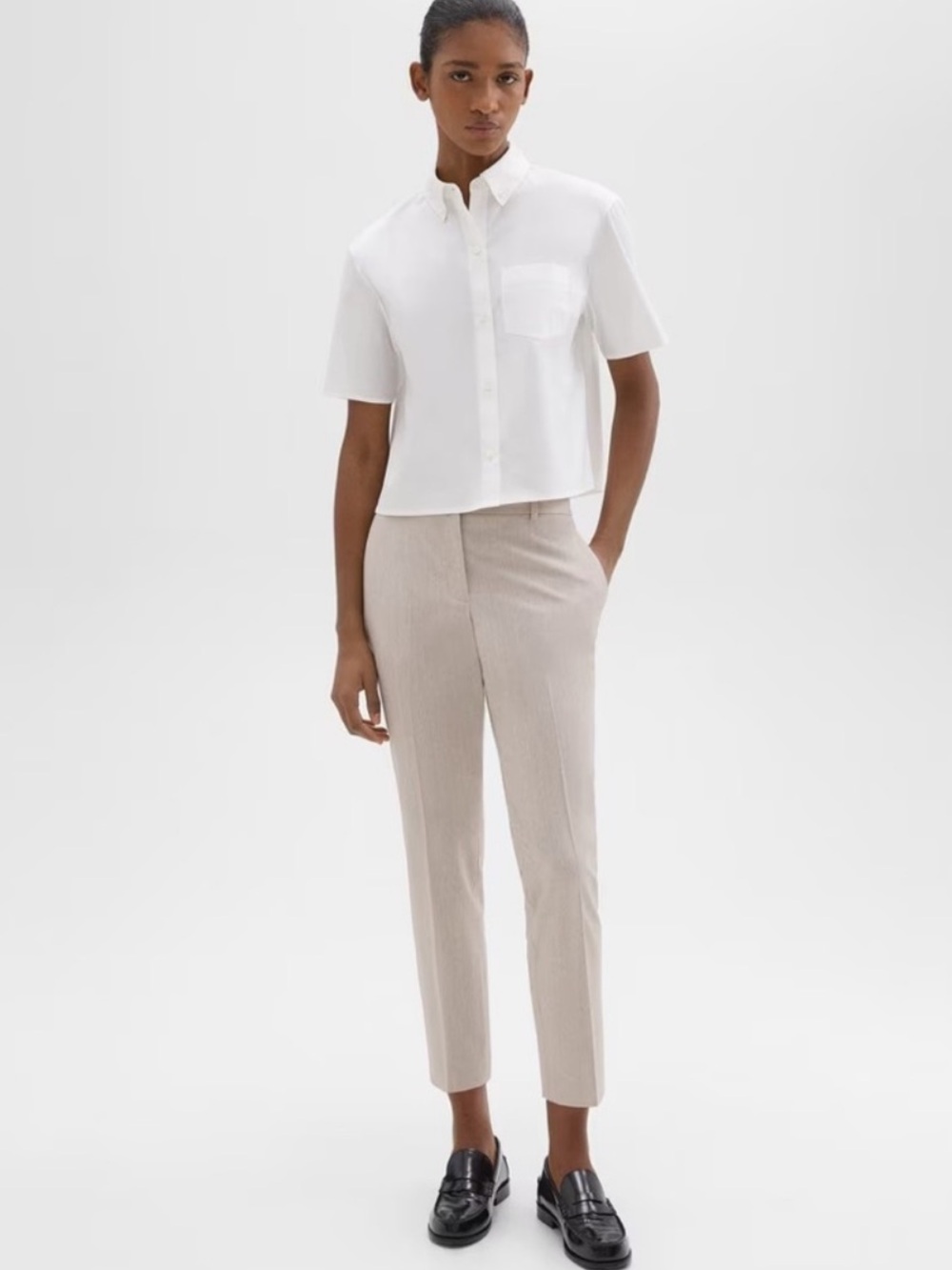 Theory Treeca Pant in Good Wool Size 10 beige